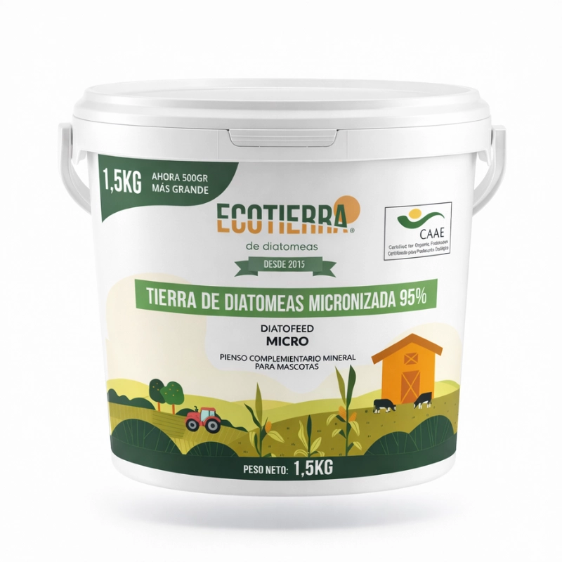 Cubo de tierra de diatomeas de 1,5kg micronizada